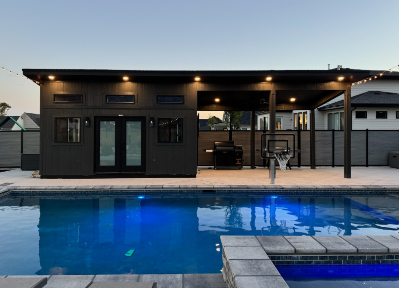 Tuff Shed Pool House –No Permit Needed Under 200SF!!