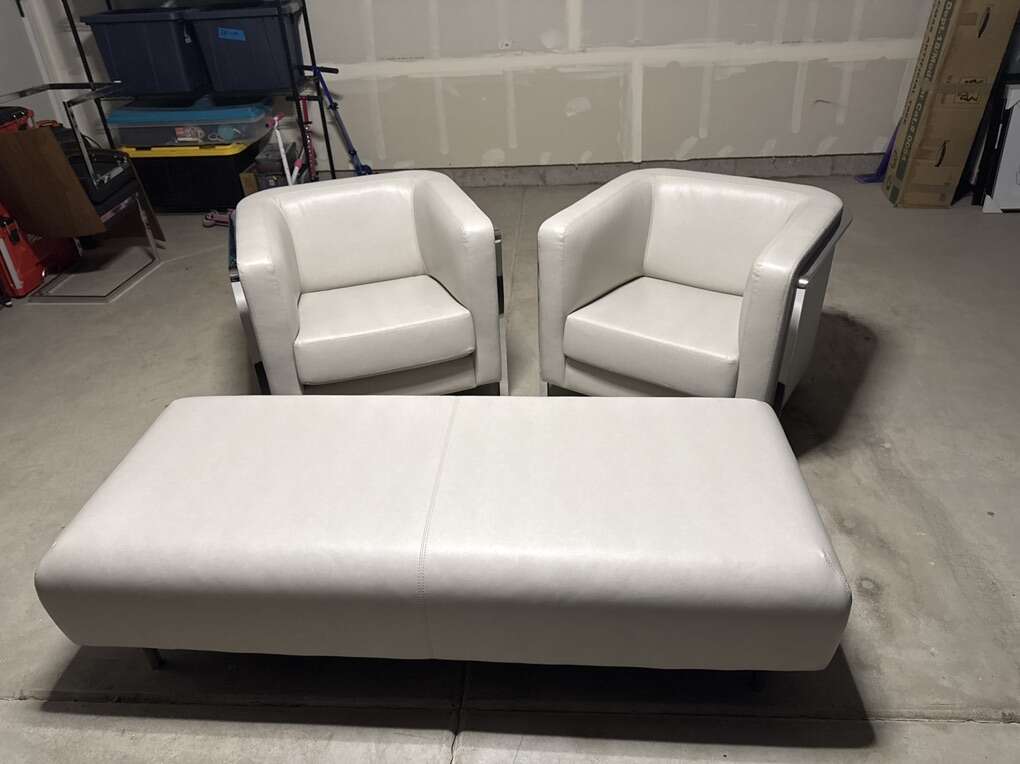 Leather Chair And Ottoman