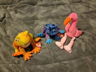 Beanie baby babies... Pinky, Dart, Prince