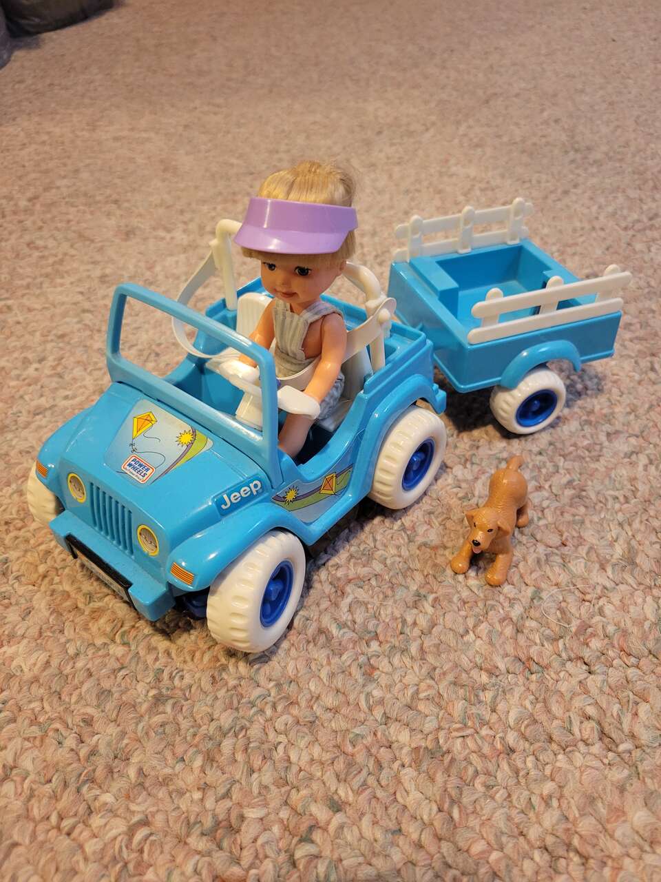 BARBIE Tommy and Kelly power wheels jeep blue