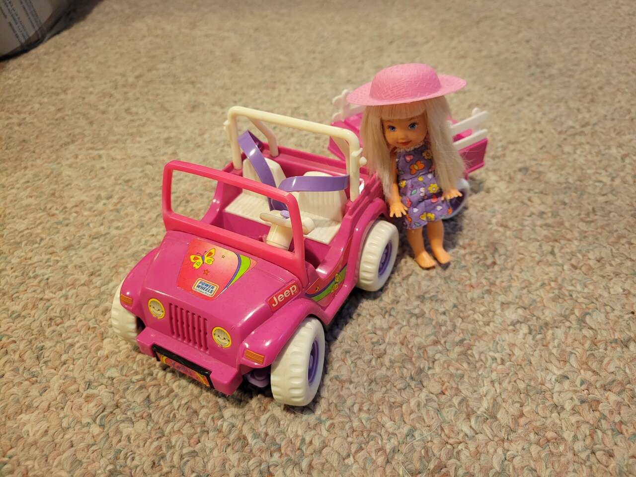 Barbie kelly and Tommy Power wheels Jeep