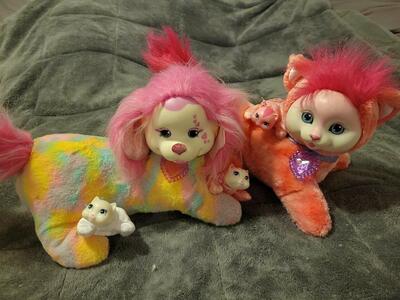 Kitty and puppy surprise, Kiki, and Tia-tie