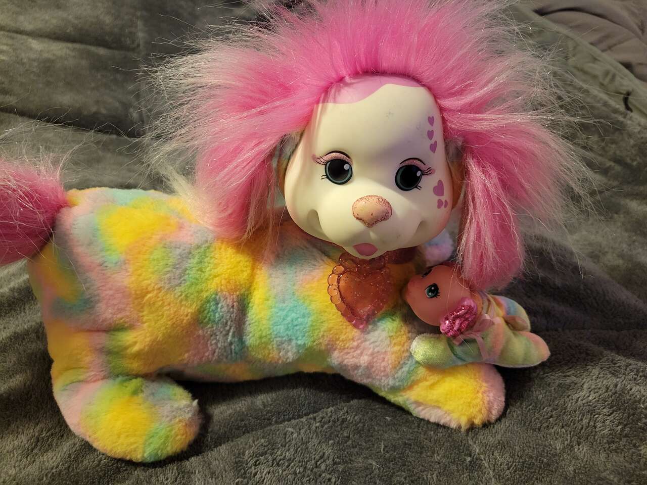 Puppy surprise plush stuffed mom and puppy