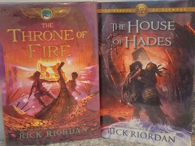 Hardback with papercover protector Books by Rick Roirdan, The throne of fire, The house of hades