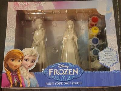 Disney Frozen princess, paint your own statues Anna, and Elsa