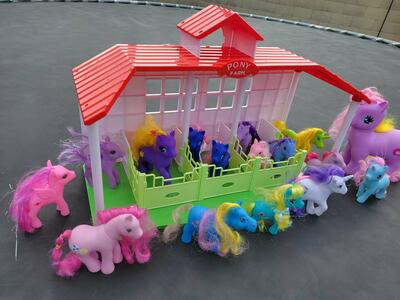 PONY FARM, vintage my little pony, unicorn, and pegasus