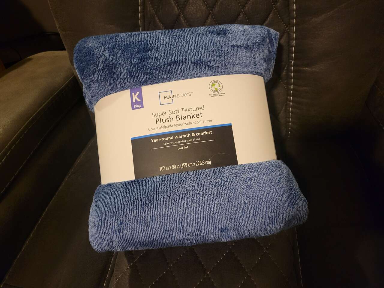 Dark Blue Mainstay super soft PLUSH BLANKET