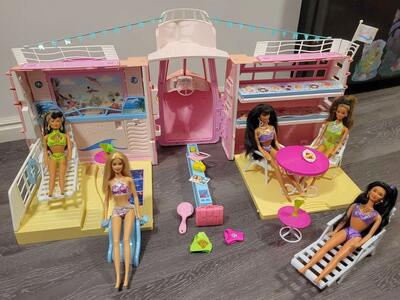 Palm Beach doll, Barbie cruise ship Jewel Teresa (pearl beach, sun sensation, splash and play Kira)