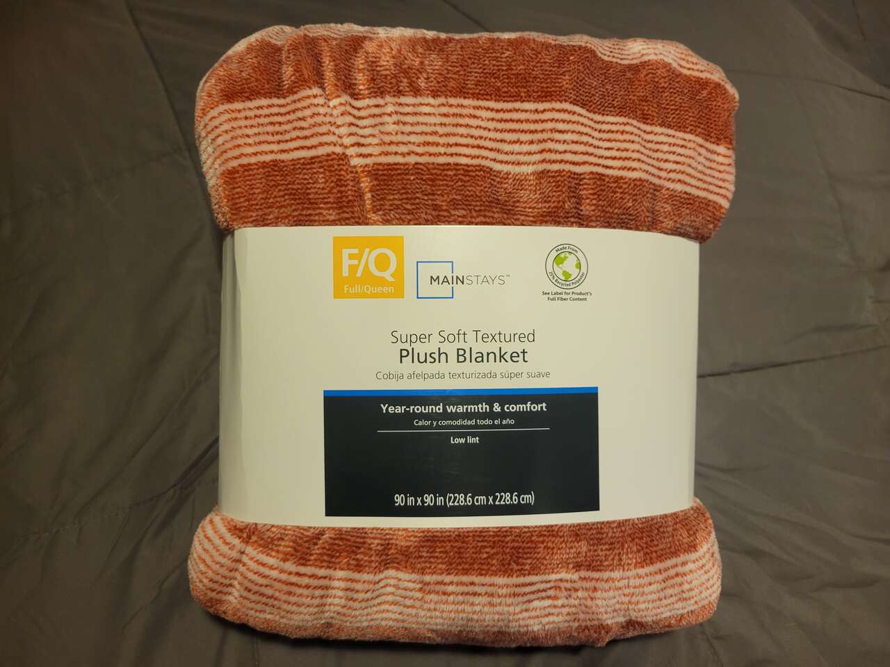 Rustic Orange FULL/QUEEN Mainstay PLUSH BLANKET