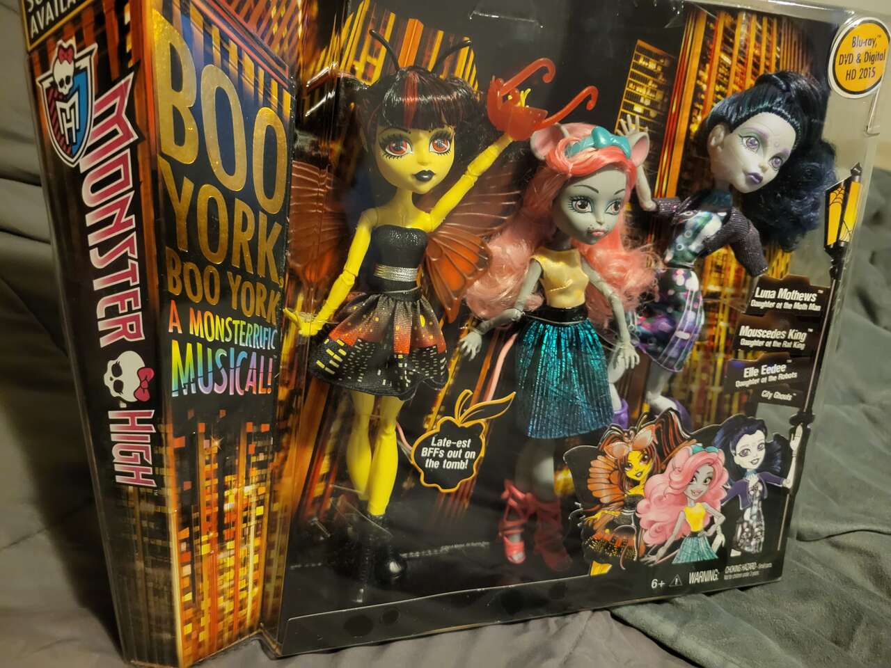 Monster high Boo York 3 barbie doll pack NEW BOX Set Mouscedes king Luna Mothews Elle Eedee