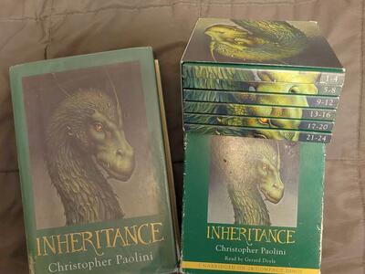 Inheritance Book by Christopher Paolini HARDBACK with PAPER COVERS And Audio book set CDs
