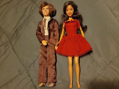 Disney High School Musical barbie and ken Dolls Set of 2 Gabriella in a red dress, Troy in brown suit