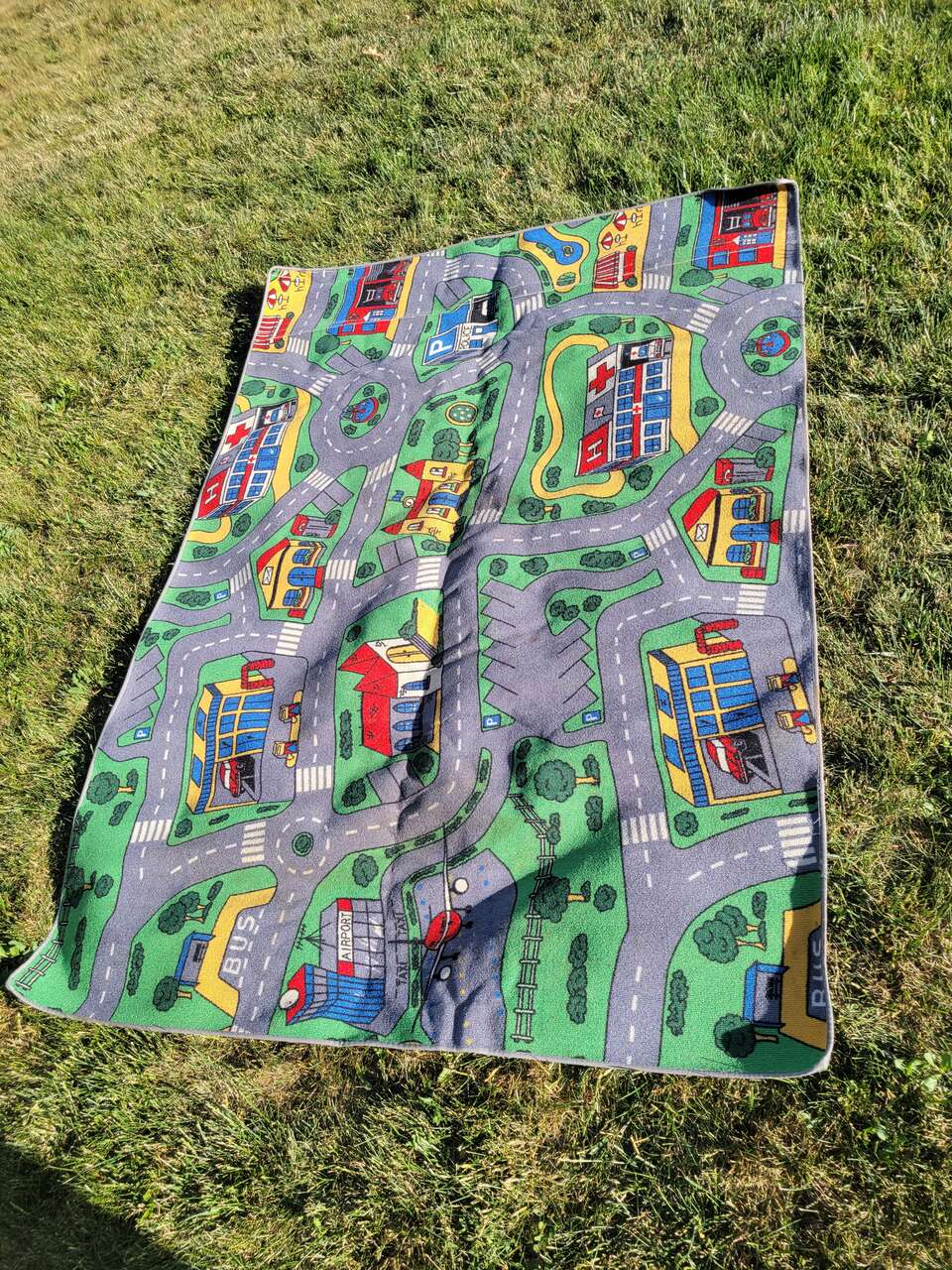 Vintage Play Carpet, Play Mat Kids Area Rugs For School or Home great for hot wheel cars