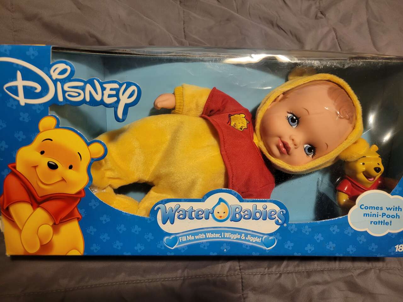 Disney Winnie the Pooh Water Babies Dress Up Snugglers Doll Playmates with rattle