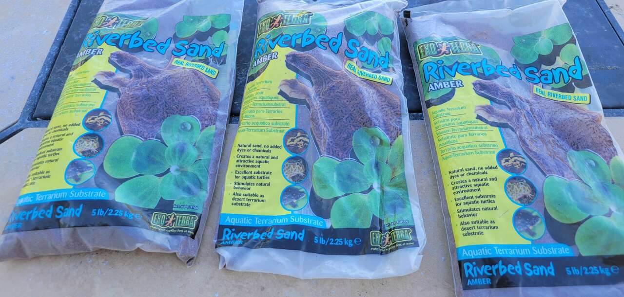Exo Terra Riverbed Sand Amber Aquatic Terrarium Substrate 3 New 5lb, Real Riverbed Sand- Amber
