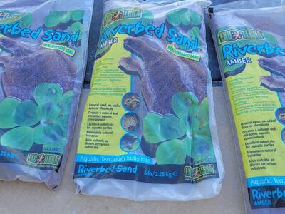 Exo Terra Riverbed Sand Amber Aquatic Terrarium Substrate 3 New 5lb, Real Riverbed Sand- Amber