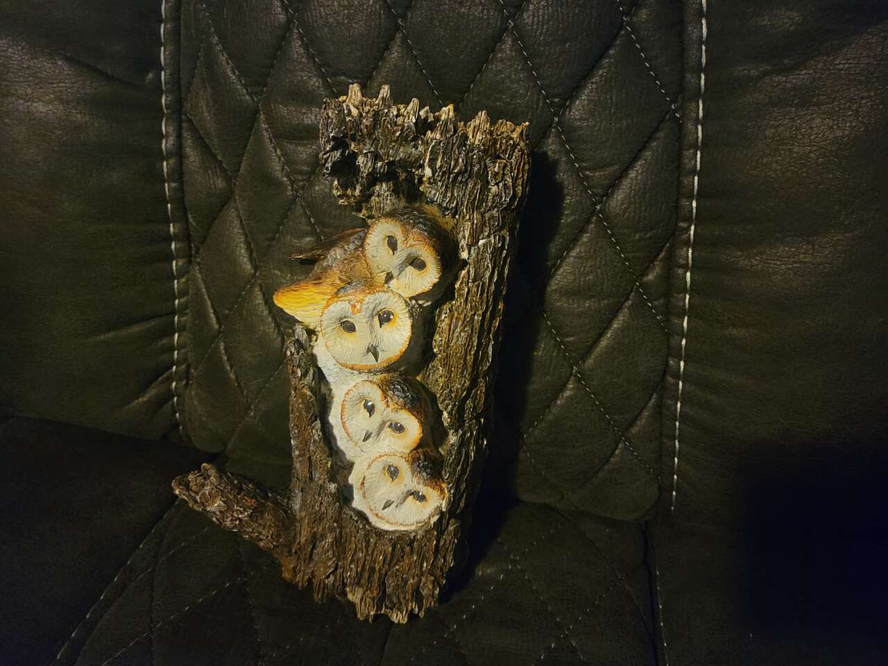 Barn Owl family in tree, wall mount, decorative 3D art...