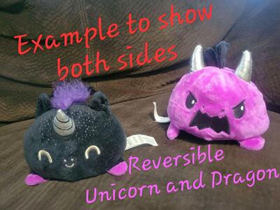Teeturtle, A Reversible Purple Dragon (Reverts into) black Unicorn