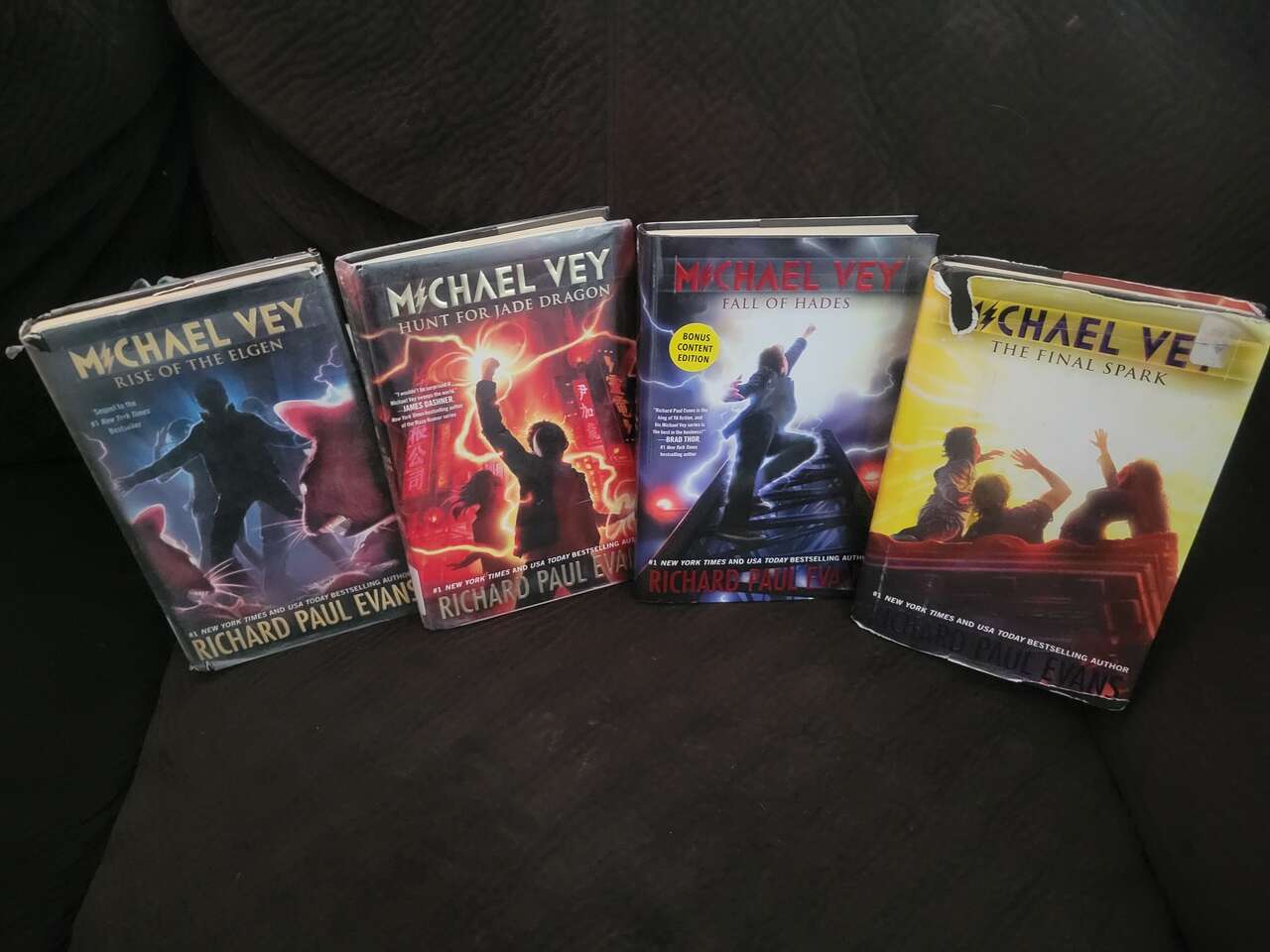Hardcover Books by Richard Paul Evans Michael Vey:  2-Rise of the Elgen 4-Hunt for Jade Dragon 6-Fall of Hades 7-The Final Spark