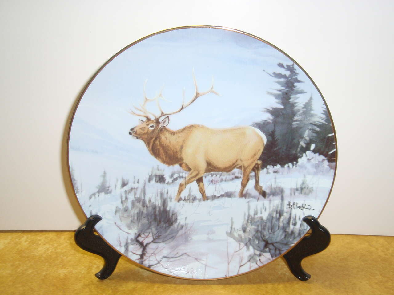 Elk collector plate - Elk In The Bighorns.