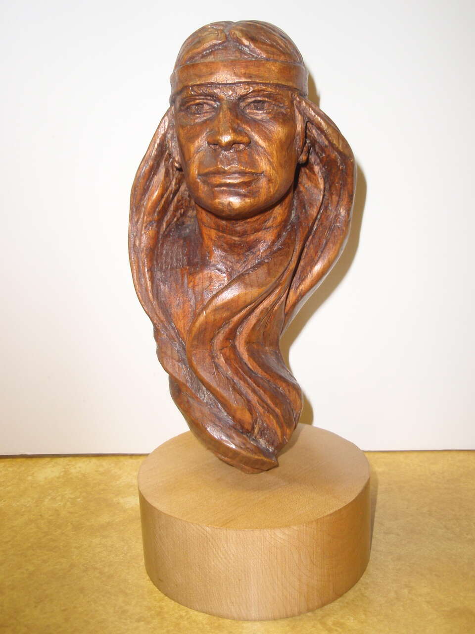 Native American wood carving.  1 of a kind.  Detailed realistic carving.