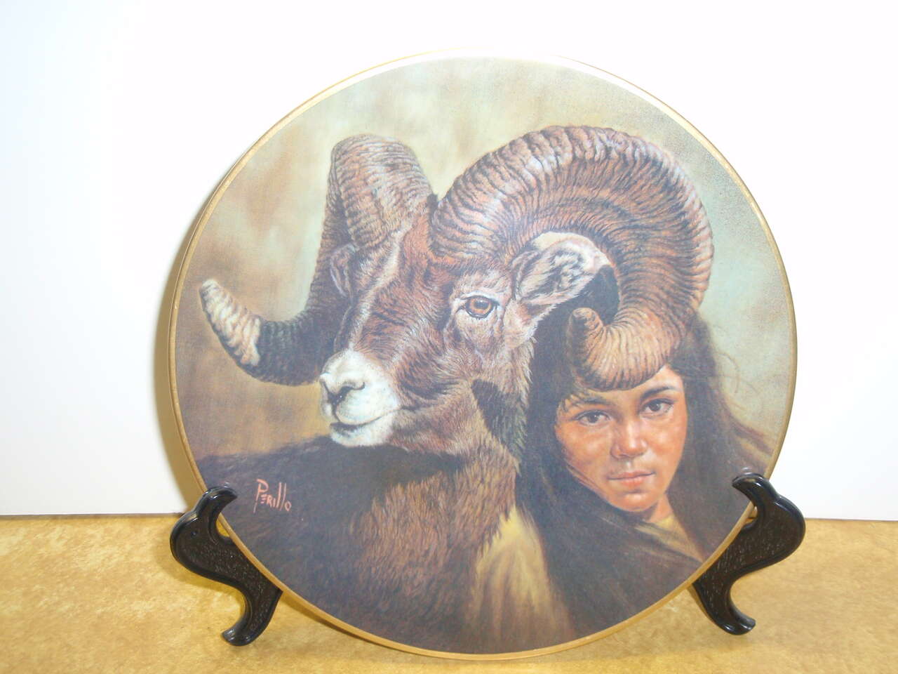 Rocky Mountain bighorn collector plate - Nature Girl