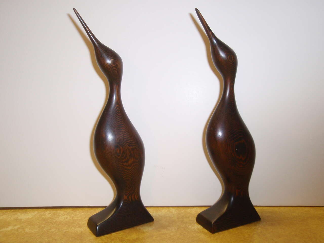 Egret wood carvings.  1 of a kind.