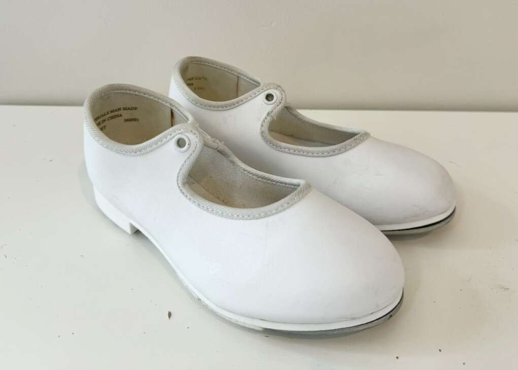 Bloch Sz 11 1/2 Girls Tap Shoes White
