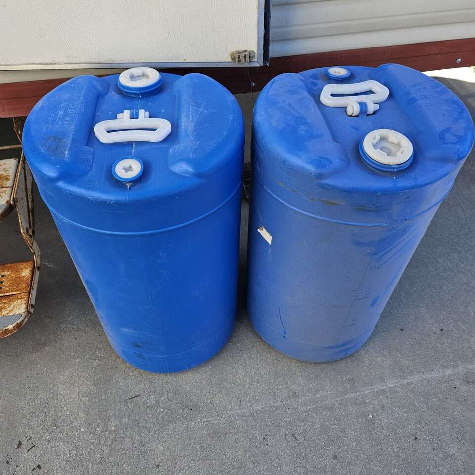 15 gal water barrels