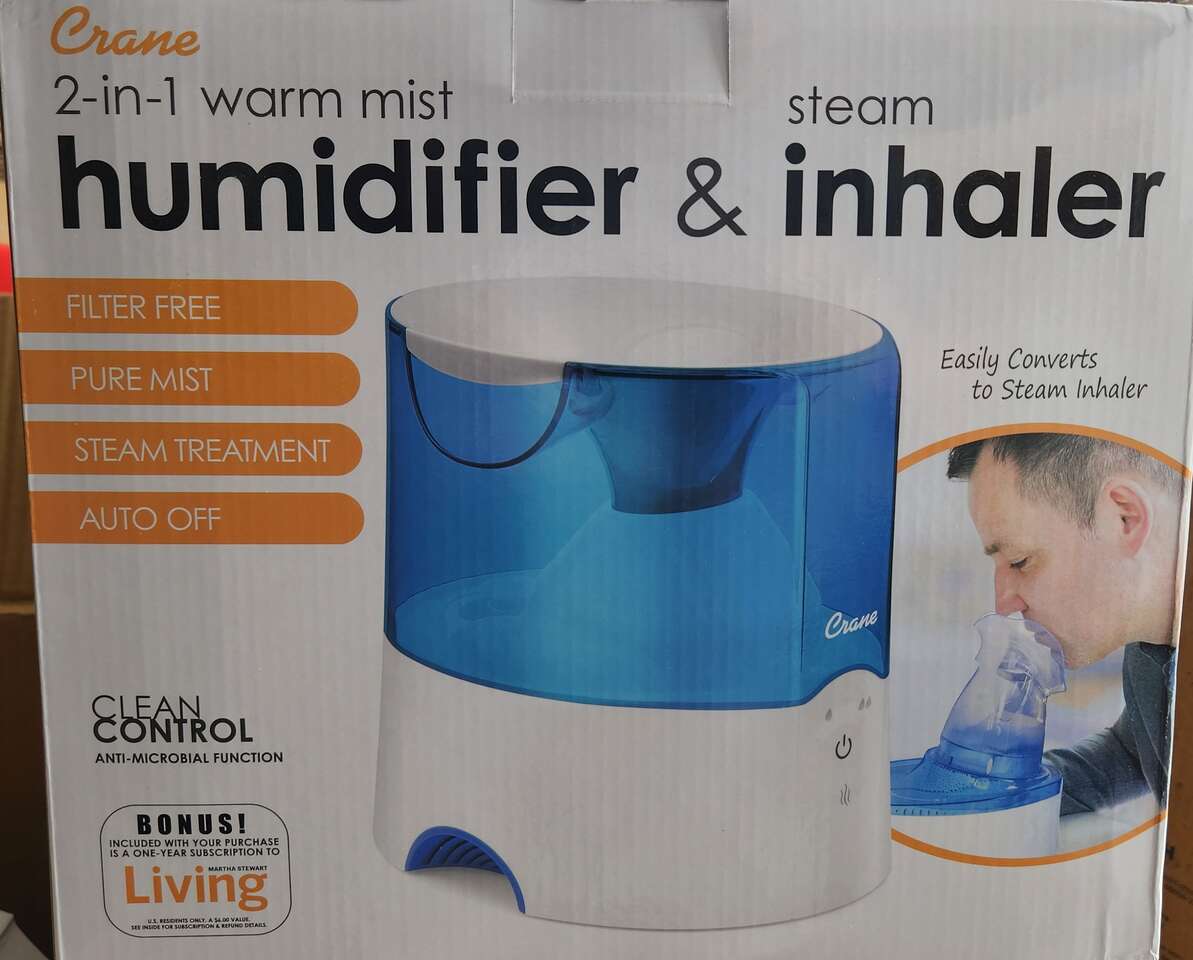 Crane 2 in 1 warm mist humidifier and steam inhaler