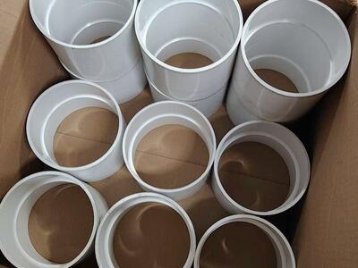 12 6 inch PVC couplings couplers hub x hub