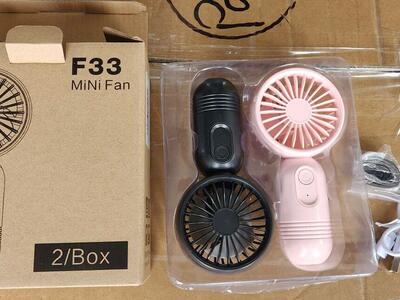 Battery Operated Rechargeable F33 Mini Fan 2 Pack