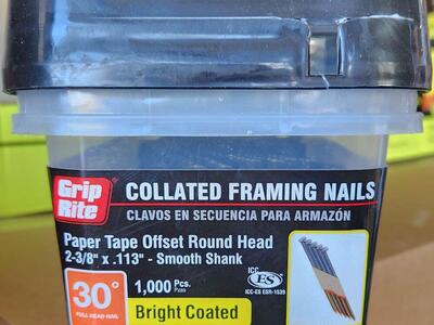 2-3/8 in. x 0.113 in. 30° Paper Collated Smooth Shank Offset Framing Nails 1000 per Box