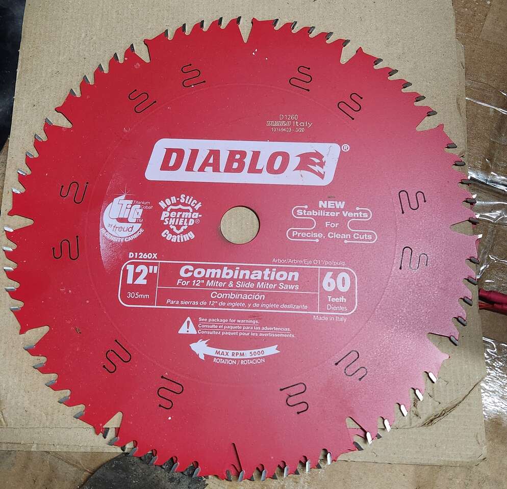 Diablo D1260X 12" Combination 60 Tooth Miter Saw Blade