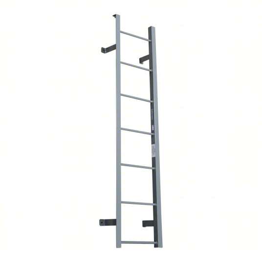 COTTERMAN Fixed Ladder 6' Height 21" Width Steel 300 lb Load Capacity 7 Rungs F7S C1
