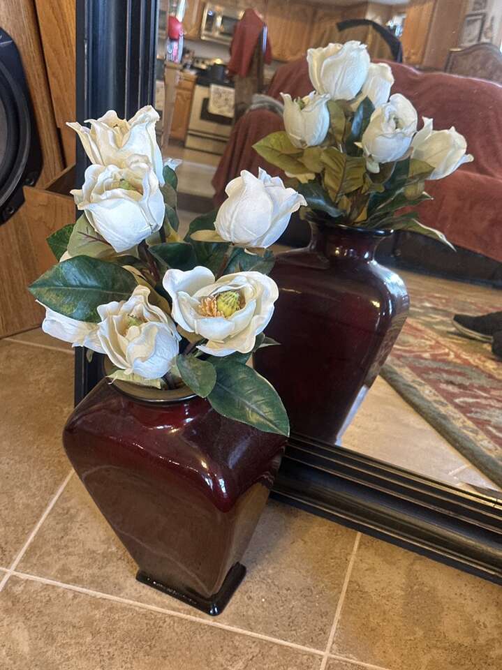 Large Vase With Silk Flowers