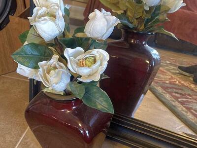 Large Vase With Silk Flowers