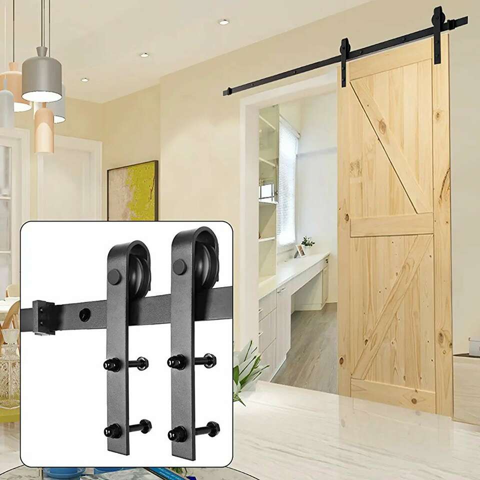 78 Inch Matte Black Interior Barn Door Kit NEW