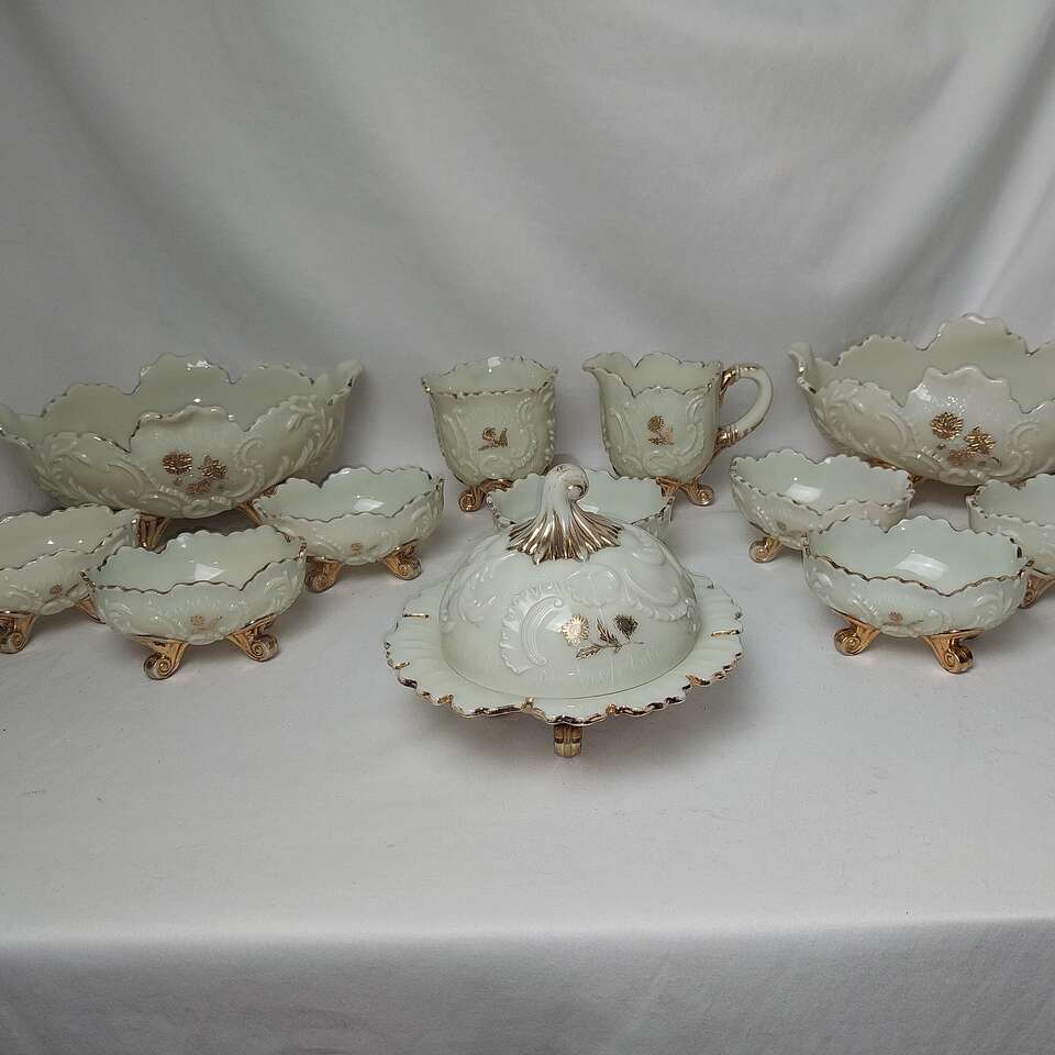 Late 1800s Loui the XV custard set and more