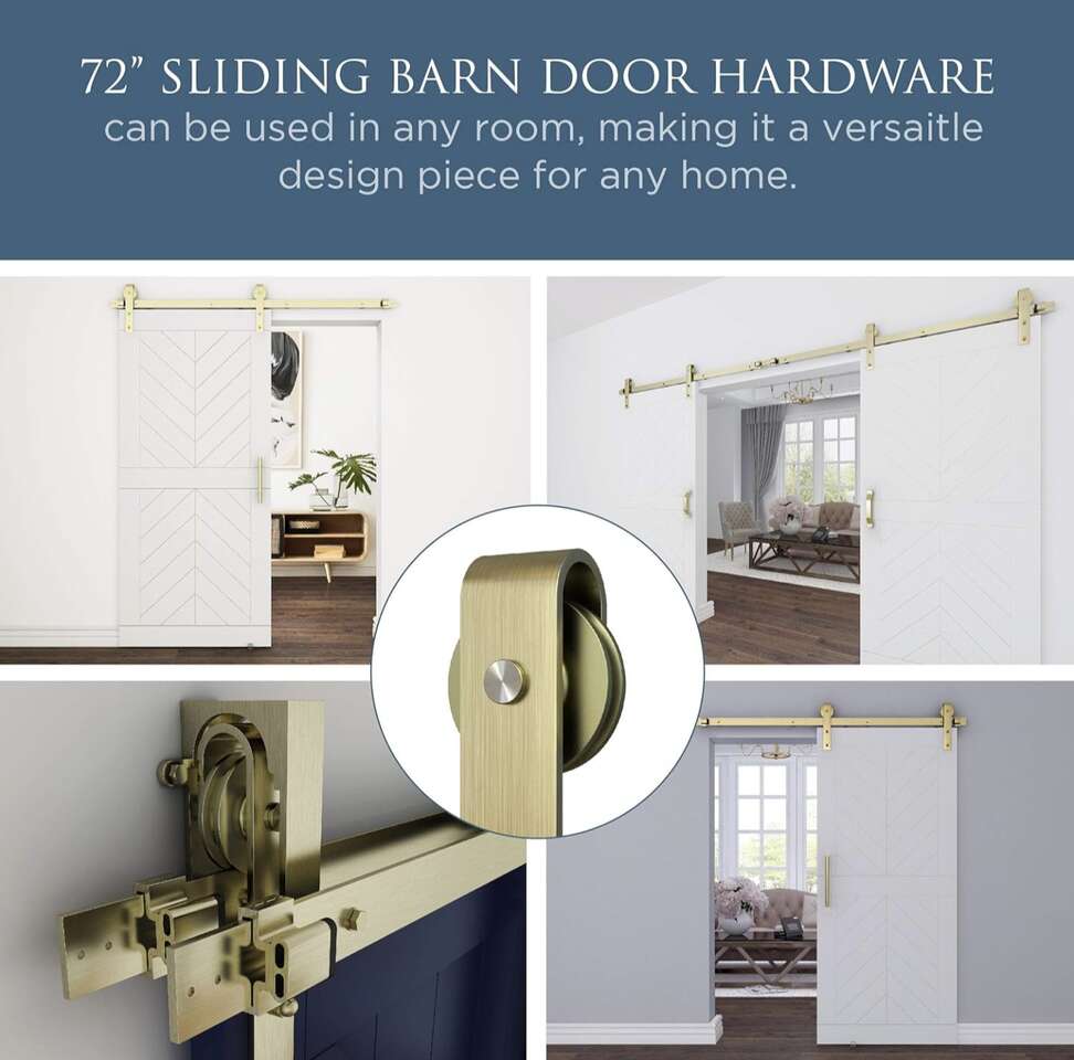 Sliding Barn Door Hardware One Piece Designer Kit