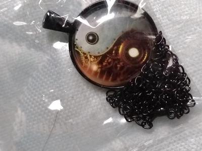 Steampunk yin yang necklace