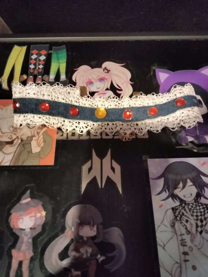 White Lace Choker goth Necklace