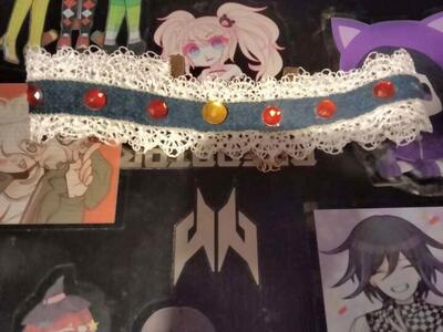 White Lace Choker goth Necklace