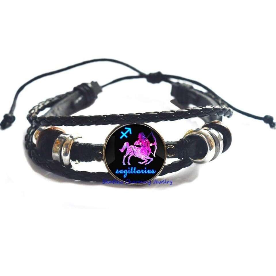Zodiac Sagittarius Charm Bangle Bracelet