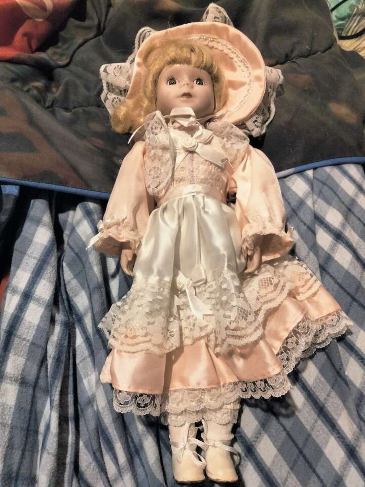 blonde porcelain doll
