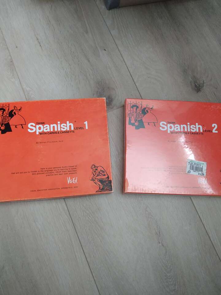 think spanish level 1 and 2 cards and cassettes