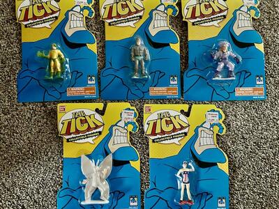 The Tick Cartoon 3 1994 Collectible Figures.