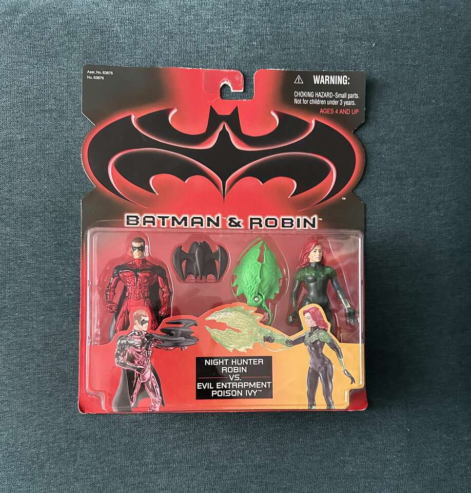 Night Hunter Robin vs. Evil Entrapment Poison Ivy Figures From the 1997 Batman and Robin Line.