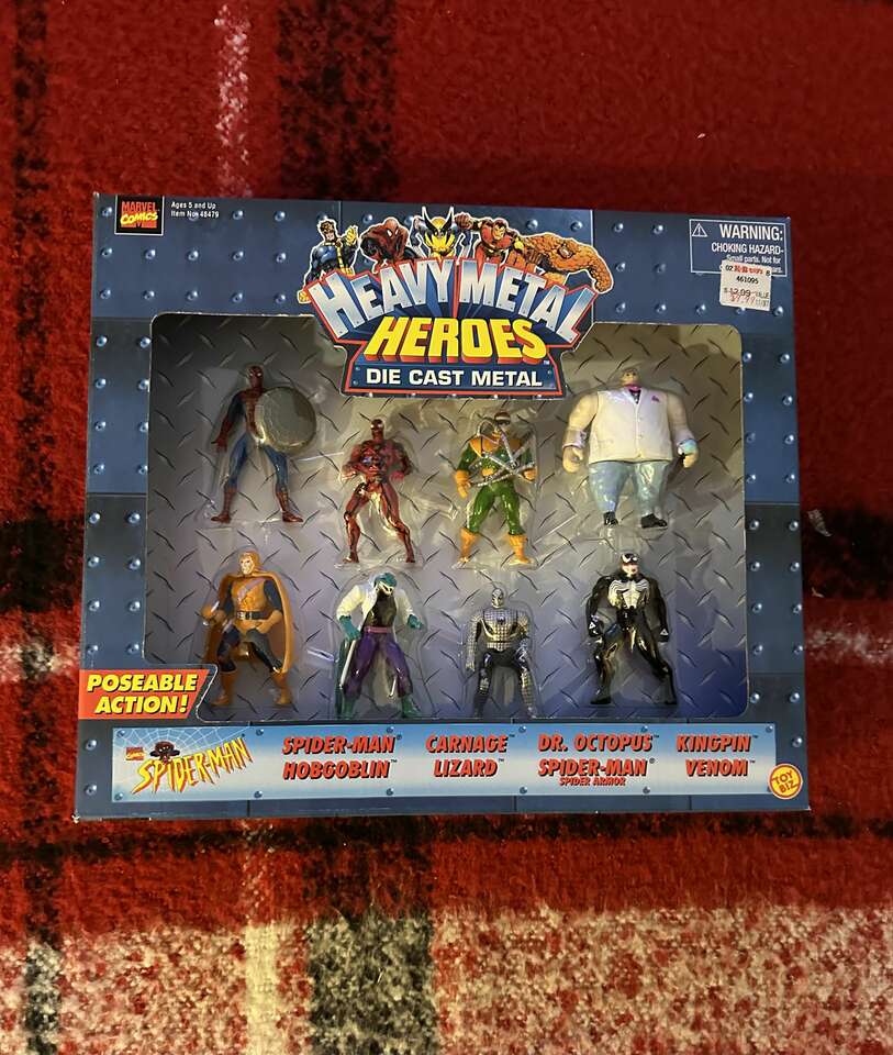 Heavy Metal Heroes 1998 Spider-man Die Cast Metal Figure Set.