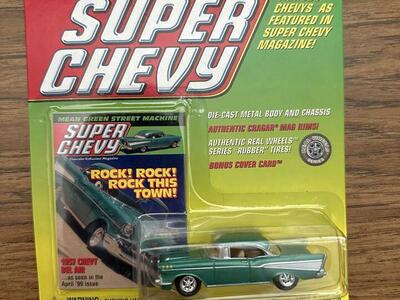 Johnny Lightning 1999 Super Chevy 1957 Belair Die Cast Metal Body & Chassis.